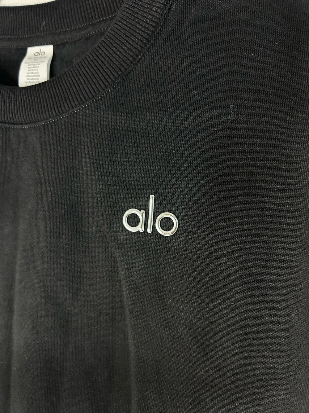 NWT ALO Yoga Accolade Crew Neck Pullover Sweatshirt- Black/ Size XS